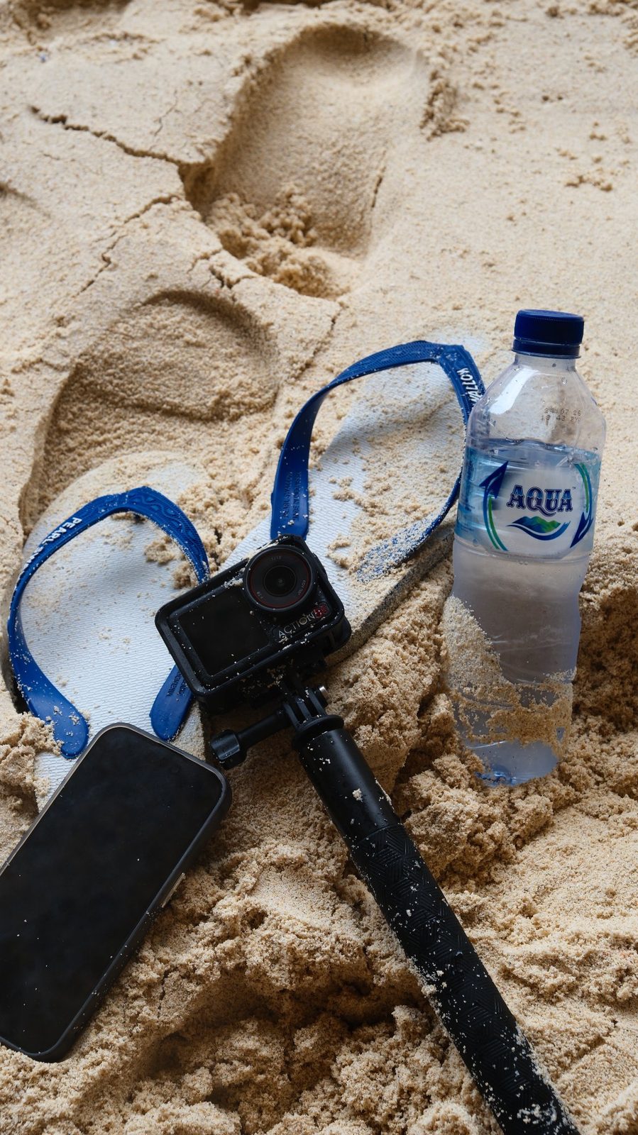 Beach gear on sand