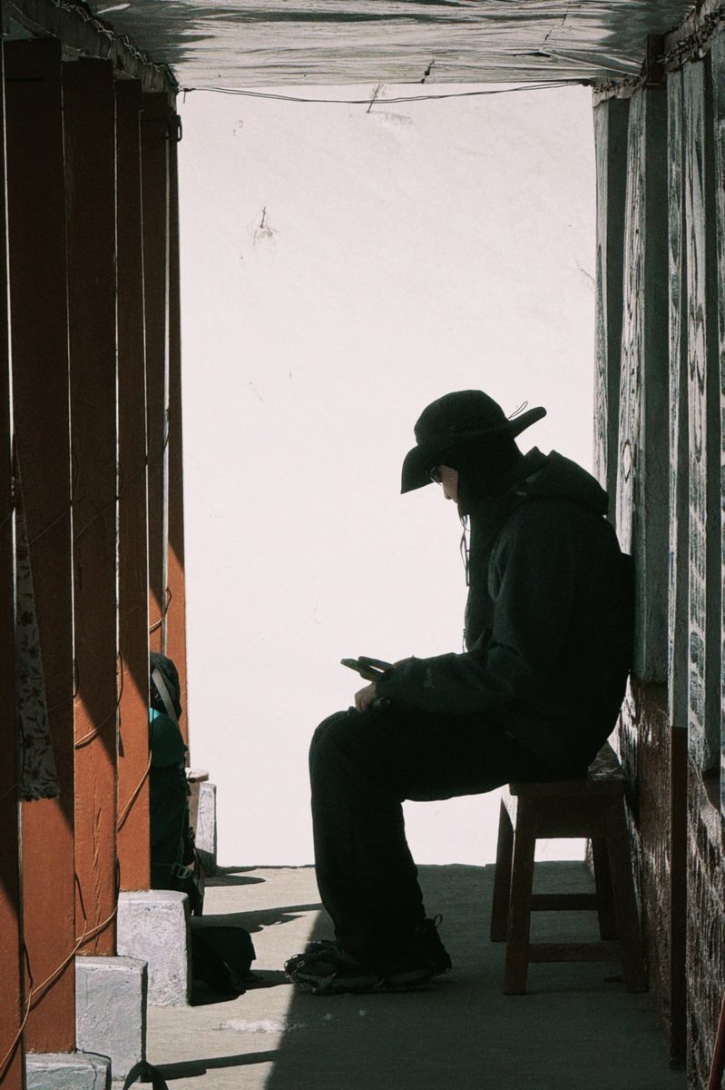 Silhouette in doorway, ABC trek
