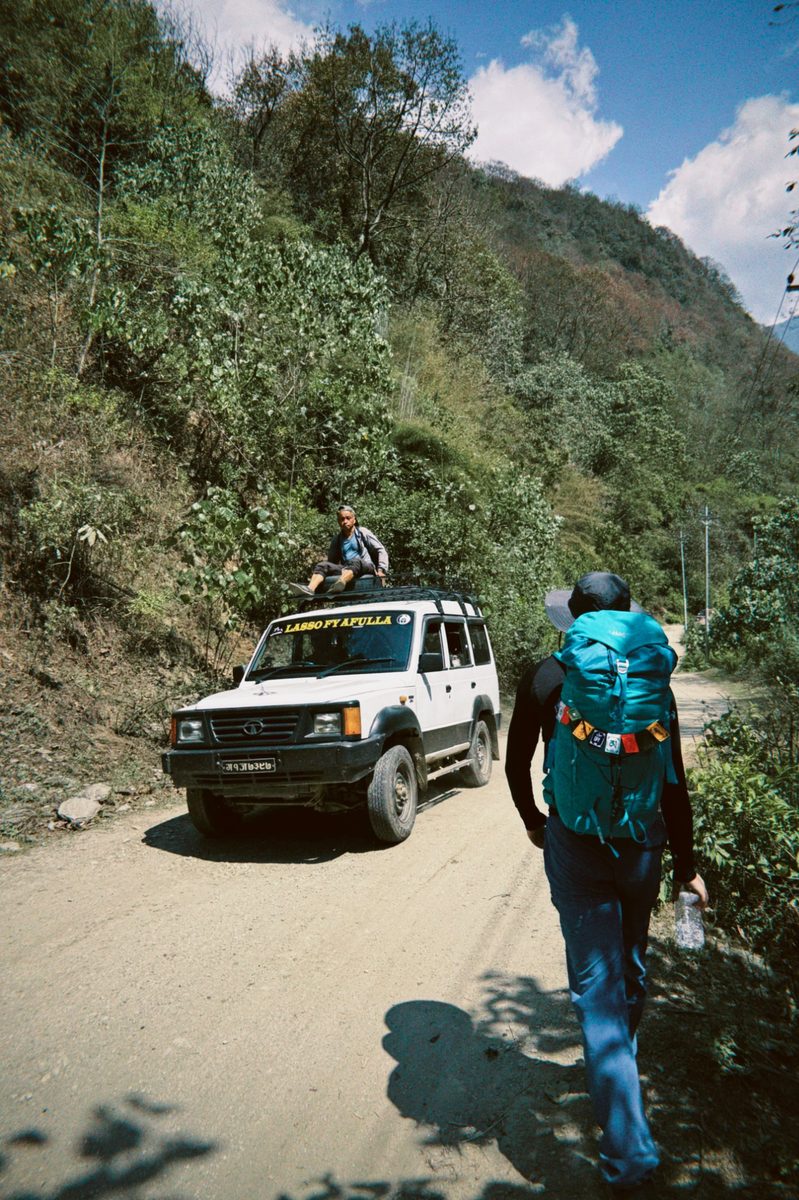 Jeep on mountain road