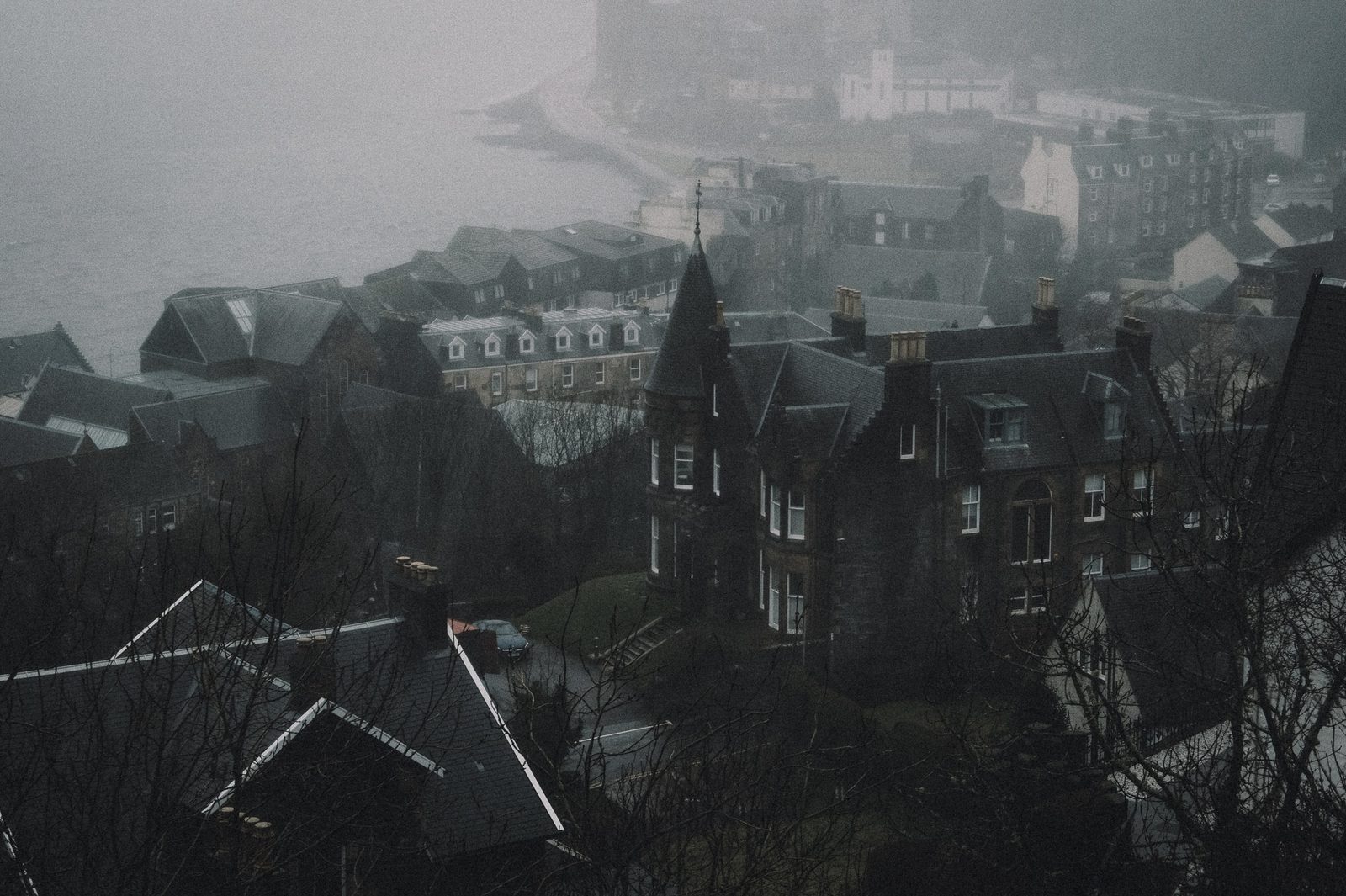 Foggy Scottish town